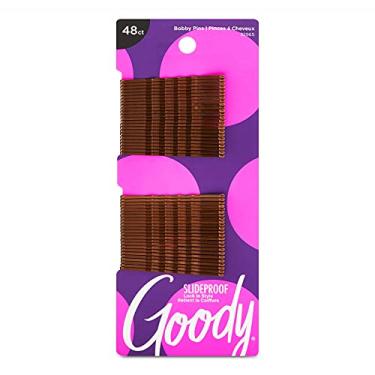 Imagem de Goody Bobby Pin feminino antiderrapante - 48 unidades, marrom frisado - 5 cm ajuda a manter seu cabelo livre de dor, no lugar e seguro - para todos os tipos de cabelo, acessórios para estilo com