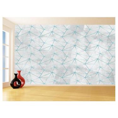 Imagem de Papel De Parede Concreto Linhas Azul Turquesa 3,5M Kkt310 - Você Decor