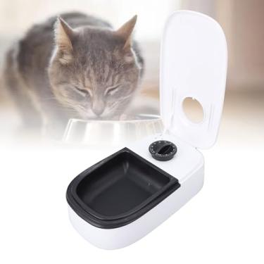 Imagem de Ymiko Alimentador de Animais de Estimação, Dispensador Automático de Alimentos para Alimentadores de Cães de Alimentação de Animais de Estimação Com Tigela de Alimento Molhada Seca de (Preto)