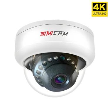 Imagem de Câmera IP 4K POE Dome Visão Noturna CCTV 4MP 5MP 8MP Áudio NVR Vigilân
