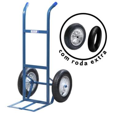 Imagem de Carrinho de Carga Metalosa 2 Rodas 150kg com Roda de Reposição