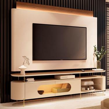 Imagem de Conjunto Painel Majestade c/LED Bancada Greta TV até 85 Polegadas Off 