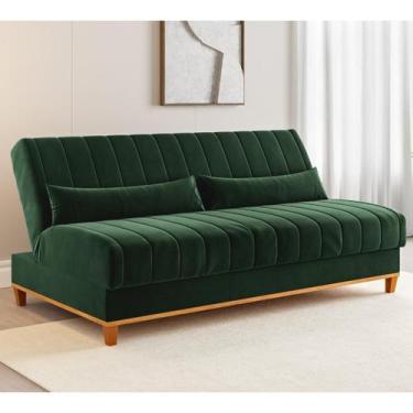 Imagem de Sofa Cama Veneza 1,80 Reclinável 3 Lugares Veludo Oliva Casa Giulia, V