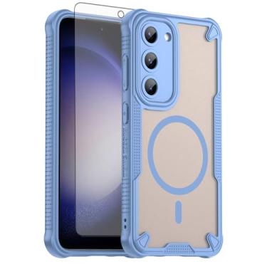 Imagem de Asuwish Capa de telefone para Samsung Galaxy S23 5G, compatível com Magsafe Magnetic, protetor de tela, capa protetora à prova de choque traseira fosca translúcida S 23 23S GS23 SM-S911U 6,1 polegadas