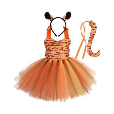 Imagem de Traje de Halloween Infantil Cosplay Animal - Girafa, Vaca, Tigre, Leop