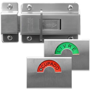 Imagem de Ferrolho Fecho Tarjeta Fechadura Livre E Ocupado Inox - Silvana