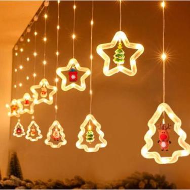 Imagem de Cascata 110 Leds Árvore Com Estrela Decoração Natal - Global, Amarelo