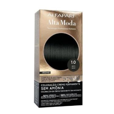 Imagem de Tintura de Cabelo Alta Moda Sem Amônia Coloração Permanente Preto Negr