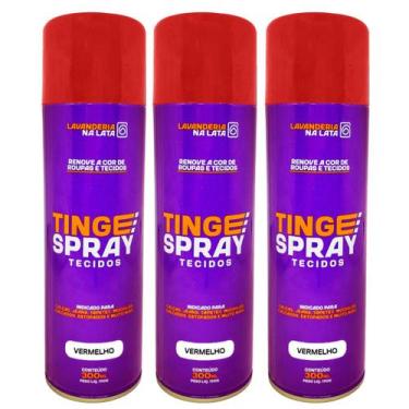 Imagem de Kit 3 Tinta de Tecidos Roupas Estofados Carpetes - Tingespray 300ml - 