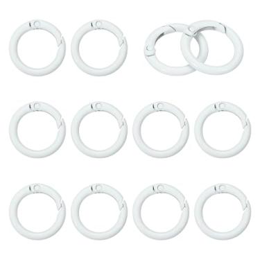 Imagem de YELARXI Anéis de metal com mola, porta-chaves de pressão de mola redonda colorido - adequado para (chaveiro - bolsa - bolsa - bolsa - cordão - artesanato faça você mesmo) pacote com 12 e 2,5 cm e