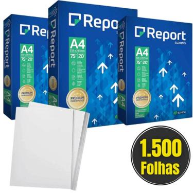 Imagem de Resma De Papel Sulfite A4 Report Premium 500 Folhas Branco