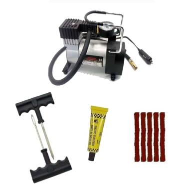 Imagem de Compressor Automotivo Portátil 12V 150PSI Bomba de Ar Compacta para Pneus, Colchões e Boias