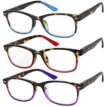 Imagem de Success Eyewear Conjunto De 3 Óculos Leitura Com Dobradiça Mola, Ótimo Custo-Benefício, Para Homens E Mulheres, Vermelho, Azul Roxo, 2,25