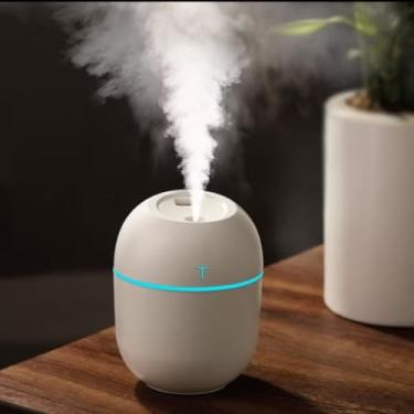 Imagem de Grande Spray, Umidificador de Ar com LED, Difusor de Vapor Ultrassônico, Branco