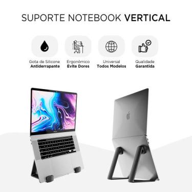 Imagem de Suporte Vertical Apoio para Notebook Laptop - Bazar dos Quadros , Pret