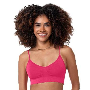 Imagem de Sutiã Top Alça Fina Regulável com Bojo Removível sem Costura Pitaya - 