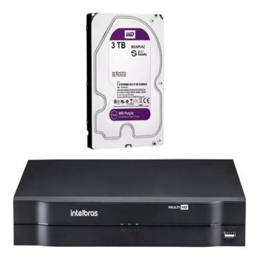 Imagem de Kit DVR Inteligente MHDX 1208 8 Canais com HD 3TB Purple - INTELBRAS
