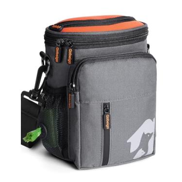 Imagem de Gobeigo 【Bolsa de petisco para cães com 8 xícaras【3 maneiras de usar】 Bolsa de petiscos para treinamento e caminhada, dispensador de saco de cocô embutido, grande compatível com telefone (cinza e
