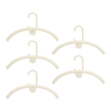 Imagem de Luqeeg Cabides de Roupas de 5pcs Com Aromaterapia, Cabides de Suéter de Ombro de Anti -deslizamento para Vestidos, Camisas, Casacos, Ternos, Jaquetas, Camisetas de Golfe, Malhas (Branco Creme)