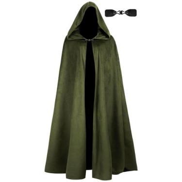 Imagem de Capa medieval UQJE Halloween Renaissance com capuz verde