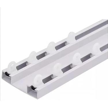 Imagem de Kit Trilho Suíço Duplo Alumínio Branco Kit Cortineiro Varão 1,5/2/3/4/5/6 metros(1,5 metro)