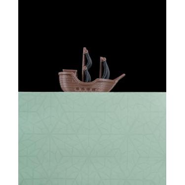 Imagem de Marcador de Livro 3D em PLA, Baleia com Barco, Design Criativo para Leitura, Decorativo, Preto e Marrom