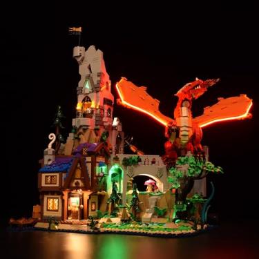 Imagem de LightGo LED Lighting Kit Designed for Dungeons & Dragons Compatible with Lego 21348 Red Dragon's Tale Building Set - Not Include Model (Classic Version)