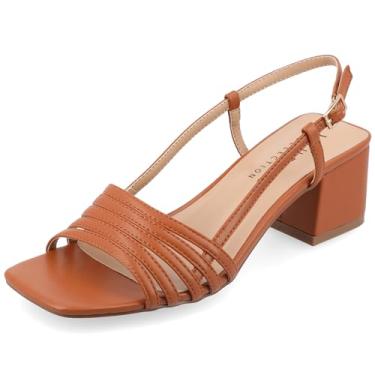 Imagem de Journee Collection Womens Shayana Tru Comfort Foam Multi Strap Sling Back Sandals Cognac 6.5 Medium WOMENS US