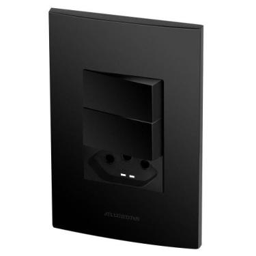 Imagem de Conjunto 2 Simples + 1 Tomada 10A - Inova Preto Fosco - Alumbra