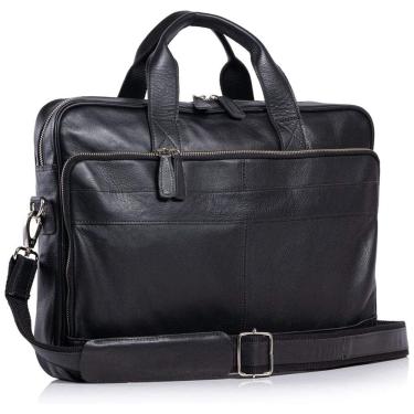 Imagem de Bolsa Carteiro Masculina Couro de Búfalo para Laptop com 18 Polegadas e Fecho em Zíper...