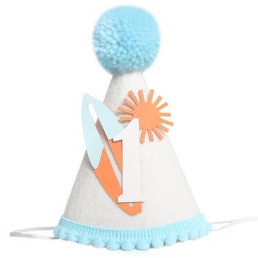 Imagem de Chapéu de aniversário KOJIN com tema de praia para primeira aniversari