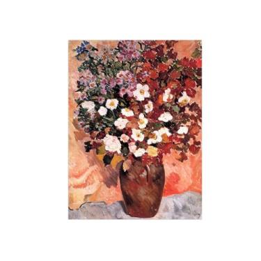 Imagem de Pôster e impressões em tela de flores vintage - reprodução de pintura de parede famosa - vaso de flores 6 imagens para sala de estar 70 x 90 cm 27 x 35 polegadas sem moldura