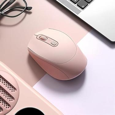 Imagem de Mouse sem fio, 2,4 GHz com mini receptor USB e BT 5.2, mouse silencioso para computador, rastreamento óptico de 1600 DPI, compatível com Windows, Chromebook, Mac, laptop, tablets, rosa (pilhas não