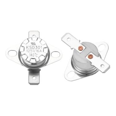 Imagem de Generic 2 peças de termostato KSD301 150°C/150.0 °C 16A normalmente fechado N.C ajuste interruptor de temperatura do disco de pressão para micro-ondas, forno, cafeteira, material cerâmico
