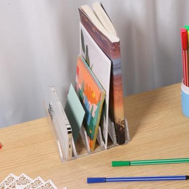 Imagem de Suporte de arquivo de plástico transparente para documentos de escritório, 5, organizador vertical de correio, classificador de arquivos para livros, cosméticos e armazenamento de quarto