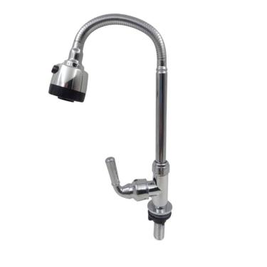 Imagem de Torneira Gourmet Flexível De Parede Com Ducha Cromado Inox Rotação De 360° Cozinha Lava...
