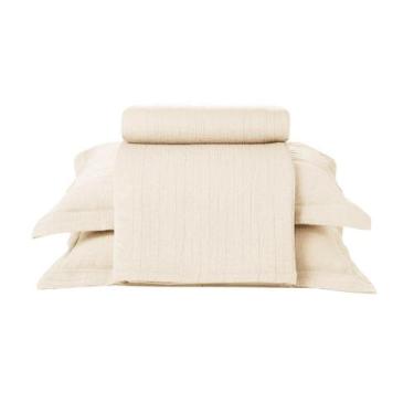 Imagem de Kit Colcha Döhler Londres 3 Peças, Queen, Bege