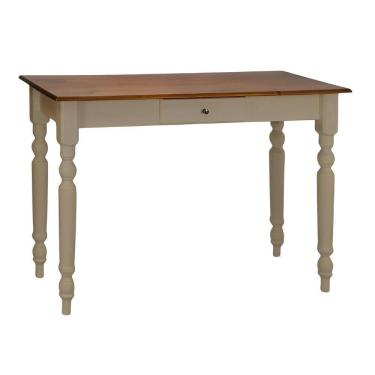 Imagem de Aparador De Sala Ou Escrivaninha Rústico Madeira 1 Gavetas Com Pés Torneados - Amêndoa Com Tampo E Base Imbuia Glazer