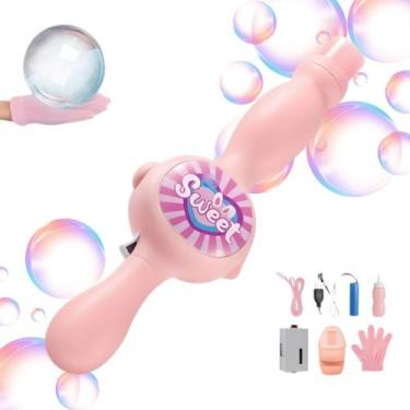 Imagem de Brinquedo Bolha Fumaça Varinha Máquina De Fazer Bolhas completo brinqu