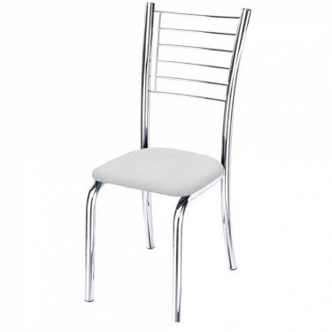 Imagem de Kit 2 Cadeiras Iara Cromada Para Cozinha Branco