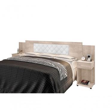 Imagem de Cabeceira Box Bruna Amarula Com Capitonê Branco