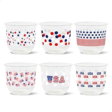 Imagem de TOSSWARE Arco natural de 340 g - orgulho americano - à base de plantas 98 mm - Alternativa de plástico para festas, despedidas de solteira, casamentos - Copos frios com tema reciclável - Conjunto de