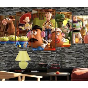 Imagem de Kit quadro decorativo 5 peças 95x60cm Filme Infantil Brinquedos