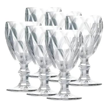 Imagem de Conjunto 6 Taças de Vidro Diamond Gamma - 340ml - Elegância Multifuncional para Água, Vinho e Drinks