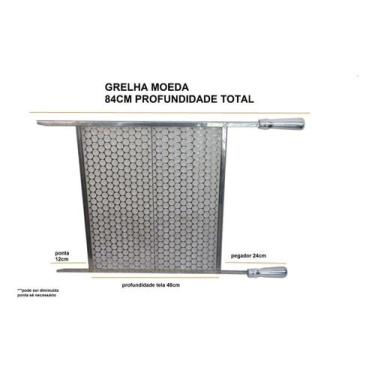 Imagem de Grelha Moeda para Churrasqueira Profunda Grande 60x70cm - Plenitude