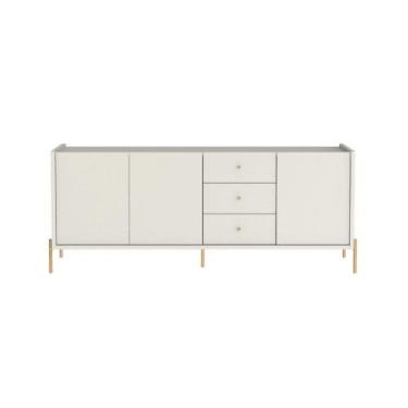 Imagem de Buffet Jasper 3 Portas e 3 Gavetas Off White com Dourado Província - P