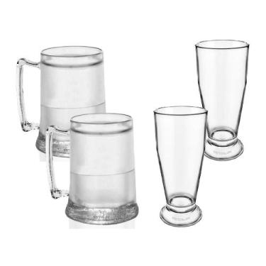 Imagem de Kit 2 Canecas Gel E 2 Taças Tulipa Acrílico Krystalon