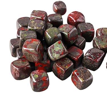 Imagem de URMIBDAI Cheio de textura, 1 peça pedra sangrenta natural dragão quadrado pedras roladas pedras preciosas de cristal polido decoração de casa