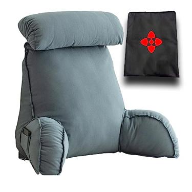 Imagem de Almofada grande de descanso de encosto para adultos, almofada de suporte lombar para aliviar a dor, almofada de abraço, almofada de cabeceira, travesseiro de leitura para ler jogos, assistir TV 75 ×