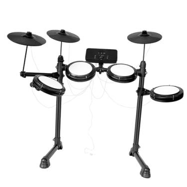 Imagem de Conjunto De Bateria Eletrônica Universal Portátil Para Adultos, Quatro Tambores E Três Pratos, Com Tamborete Para Iniciantes Praticarem Bateria De Jazz bateria eletrônica para iniciantes(One set)